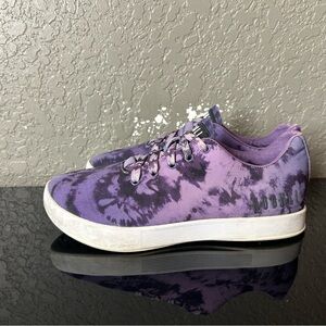 Nobull Women’s Size 7 Men size 5.5 Purple tie dye Canvas Trainer Workout Shoes
